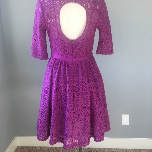 Plenty By Tracy Reese Dress Purple Lace - Picture 5 of 8